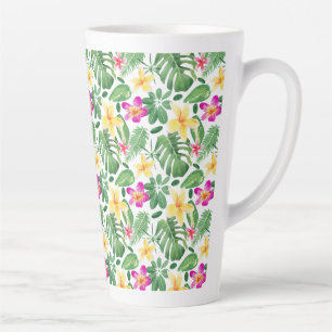 Tasse Latte Jardin Floral de Coquelicot de Style Aquarelle Rus