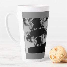 Tasse Latte Jardin fractal gris