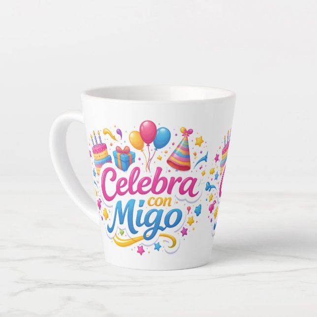 Tasse Latte Jarra Personalizada “Celebra Conmigo” | Ideal para (Angle gauche)