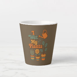 Tasse Latte J'arrose mes plantes – Rayures Rétro 70