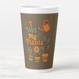 Tasse Latte J'arrose mes plantes – Rayures Rétro 70