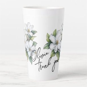 Tasse Latte Jasmine "Merci !" Slogan et nom modifiables