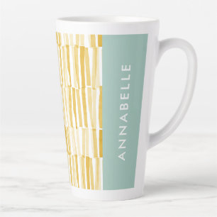Tasse Latte Jaune moderne abstrait motif cadeau personnalisé l