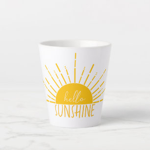 Tasse Latte Jaune Simple Moderne Hello Sunshine