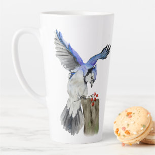 Tasse Latte Jay bleu d'oiseau de la forêt