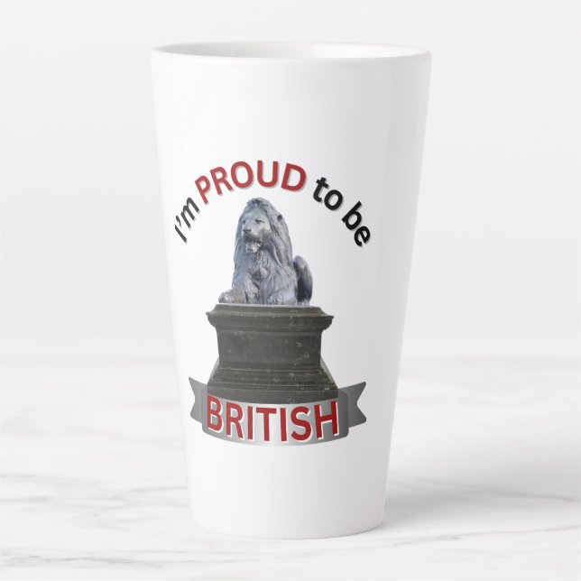 Tasse Latte Je suis fier d'être britannique (Devant)