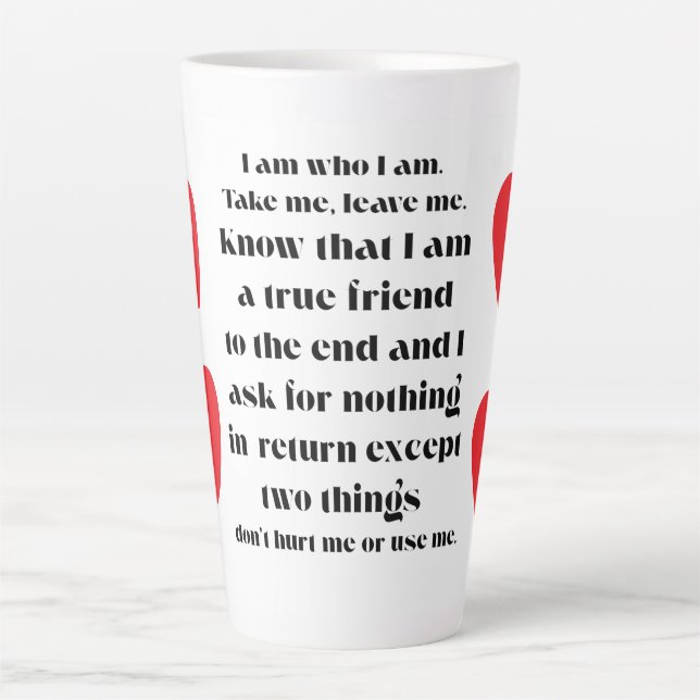 Tasse Latte Je suis qui je suis collection. (Devant)