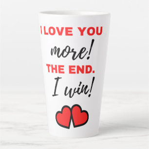 Tasse Latte Je T'Aime Plus ! La fin. J'ai gagné ! Noir