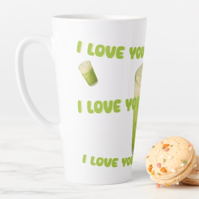 TASSE LATTE JE T'AIME TELLEMENT MATCHA, MATCHA VERT THÉ AMOUR (En situation)