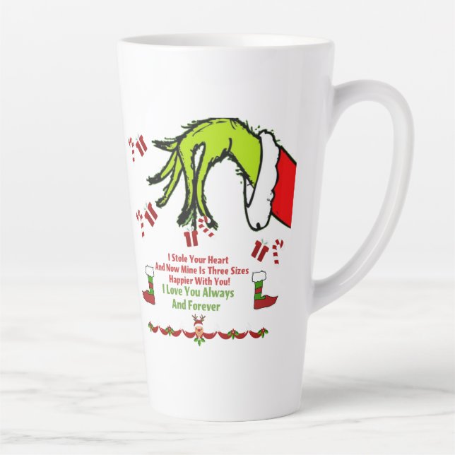 Tasse Latte Je t'aime toujours et pour toujours (Droite)