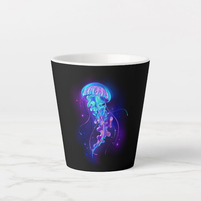 Tasse Latte Jellyfish éclatante couleur (Devant)