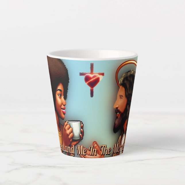Tasse Latte Jésus et moi le matin (Devant)