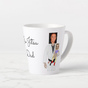 Tasse Latte Jiu Jitsu Papa photos personnalisées et texte manu