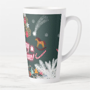 Tasse Latte Joie à feuillage persistant de Noël
