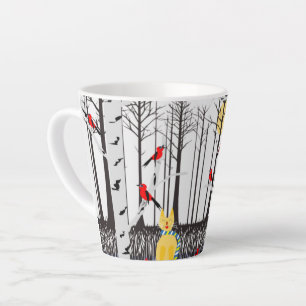 Tasse Latte Joie d'hiver - Chat avec foulard Birch Trees Cardi
