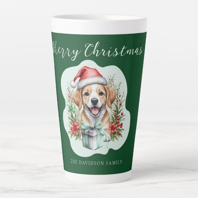 Tasse Latte Joli chiot de Noël (Devant)