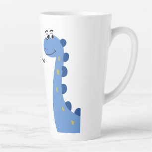 Tasse Latte Joli Dinosaure Bleu - Nom personnalisé Sophia