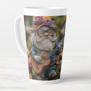 Tasse Latte Joli gnome musical jouant de la guitare