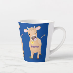 Tasse Latte Joli joli maillot de vache et dessin de fleurs