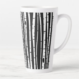 Tasse Latte Joli motif d'arbre noir et blanc