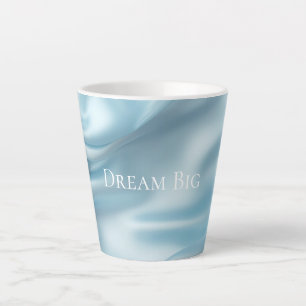 Tasse Latte Joli satin faux bleu clair féminin