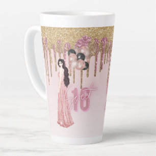 Tasse Latte Joli Sweet16 ROSEGOLD DRIPPING PARTIES SCINTILLANT