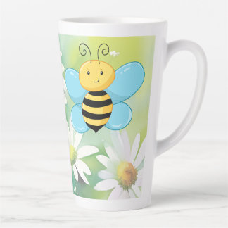Tasse Latte Jolie abeille (avec un journal illustré ligné asso