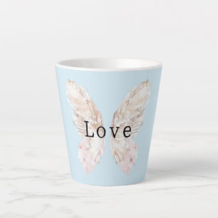 Tasse Latte Jolie ailes papillon rose