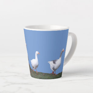 Tasse Latte Jolie croûte d'oies. Musique en latte bleue