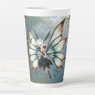 Tasse Latte Jolie fée gardienne dans la forêt magique