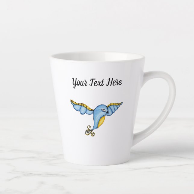 Tasse Latte Jolie Queue de vol Whimsical Scrollolled (Droite)