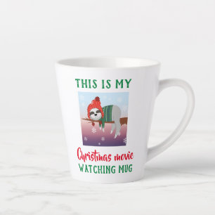 Tasse Latte Jolie Sloth Christmas Regarder