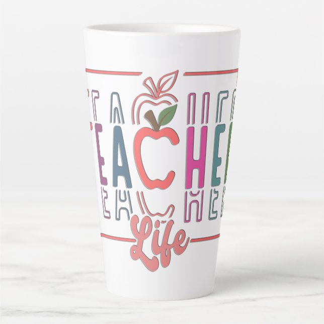 Tasse Latte Jolie Vie d'Enseignant (Devant)
