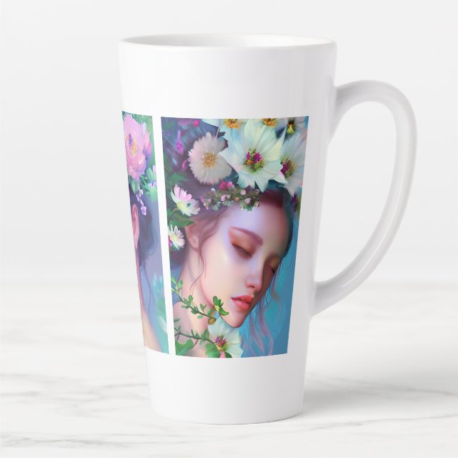 Tasse Latte Jolies Fleurs de Maidens dans l'Art Ethérée des ch (Droite)