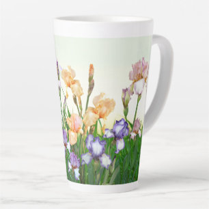 Tasse Latte Jolies Fleurs Iris de Printemps