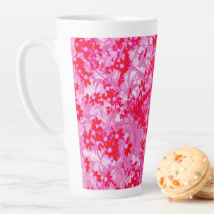 Tasse Latte Jolies Fleurs Rouges