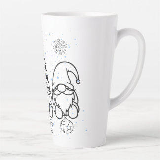 Tasse Latte Jolies lutins de Noël Design de vacances.