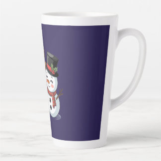 Tasse Latte Jolis rennes et bonhomme de neige de fêtes