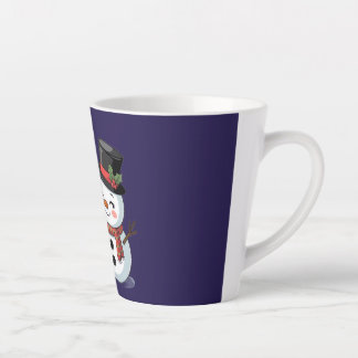 Tasse Latte Jolis rennes et bonhomme de neige de fêtes