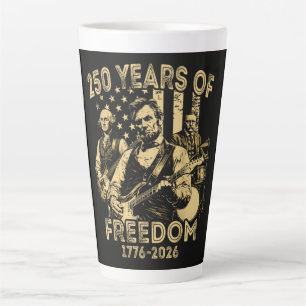 Tasse Latte Jouer de la guitare 4 juillet 250e anniversaire