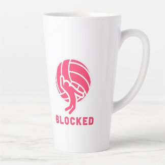 Tasse Latte Joueur bloqué de volley-ball