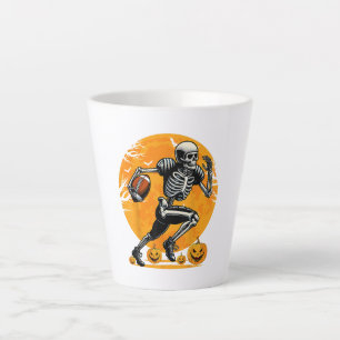 Tasse Latte Joueur de football squelette Halloween en course