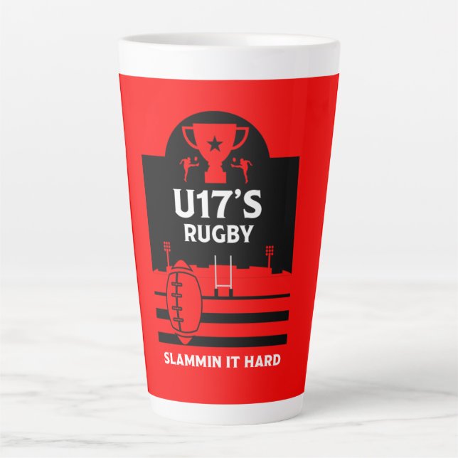 Tasse Latte Joueur De Rugby junior U17 (Devant)