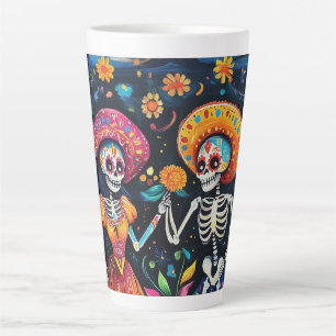 Tasse Latte Jour de la conception colorée morte