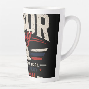 Tasse Latte Joyeuse Fête du Travail Typographie Vintage Hommag