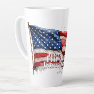 Tasse Latte Joyeux 4 juillet - Jour de l'Indépendance