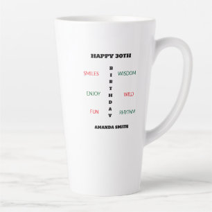 Tasse Latte Joyeux Anniversaire Mignonne Bonheur Danse