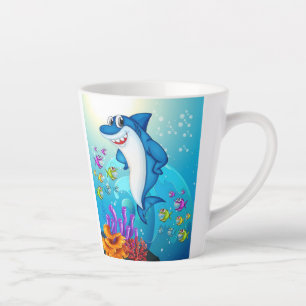 Tasse Latte Joyeux dessin de requin-23685