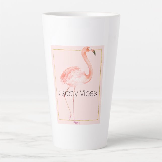 Tasse Latte Joyeux Flamant rose rose (Devant)