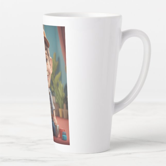Tasse Latte Joyeux garçon (Droite)